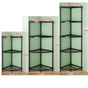 Bucatarie rack de podea 3/4/5 strat pan set raft raft de depozitare consumabile multi-funcția de colț de raft asamblare ușoară