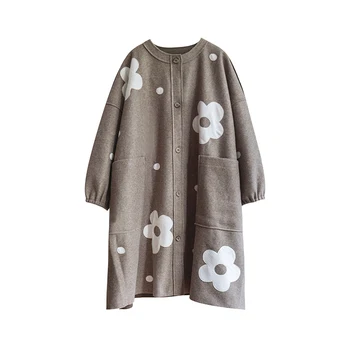 Imakokoni original Japonez mid-lungime haină de lână femei toamna și iarna cald gros strat liber