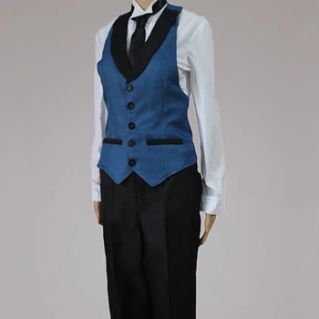 Anime Black Butler Sebastian Michaelis Uniformă Cosplay Costum Set Complet Tuxedo ( Haina /Vesta/Tricou /Pantaloni /Cravată )