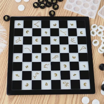 DIY Manual de Șah Checker Tabla de Joc Rășină de Turnare Mucegai Internațional de Șah Figurina Jucarie Silicon Mucegai Epoxidice Ambarcațiuni