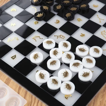 DIY Manual de Șah Checker Tabla de Joc Rășină de Turnare Mucegai Internațional de Șah Figurina Jucarie Silicon Mucegai Epoxidice Ambarcațiuni