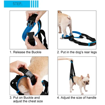 Reglabile de Ridicare Câine Ham pentru Picioarele din Spate Pet Suport Sling Ajuta Slab Picioare Stand Up pentru animale de Companie Caini Lesa Ajutorul Instrumentul de Asistență