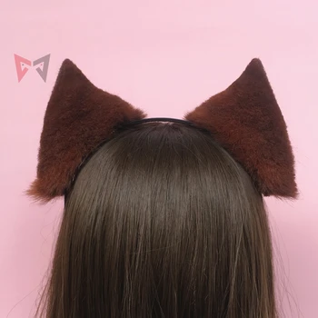 MMGG Noi NEKOPARA Cosplay Maro Inchis Pisica Neko Fox Urechi de Păr Hoop Bandă Kc Lolita Mână de Lucru Costum Accesorii