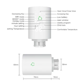 Tuya ZigBee3.0 Noua Mini Smart Radiator de Acționare Ecran LCD Programabil Termostat Incalzitor Controler de Temperatura cu Control Vocal