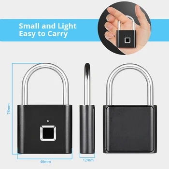 KERUI Impermeabil de Încărcare USB Fingerprint Lock Inteligent Lacat de blocare a ușii 0.1 sec Debloca Portabil Anti-furt Blocare de Amprente de Zinc
