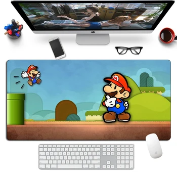 Mare Kawaii Mario Mouse Pad Gamer Otaku 80x40cm Cauciuc Natural XL Blocare Marginea Desene animate Gaming MousePad Tastatura Birou Mat