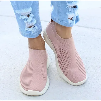 2021 Femei Adidași de Moda Șosete, Pantofi Casual, pantofi sport Albi de Vara tricotate Vulcanizat Pantofi doamnelor Formatori de Tenis Feminino