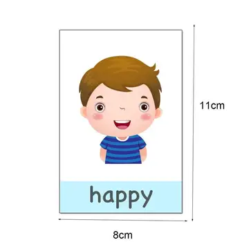 14pcs Montessori Exprimare Emoțională Cuvinte în limba engleză Cartonașe Copii mai Devreme de Învățământ Joc de Memorie de Învățare limba engleză, Cărți de Jucărie
