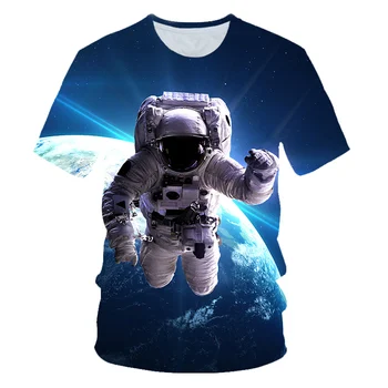 Joyonly 2019 Vara 3D T-shirt Pentru Baieti Fete Maneci Scurte Galaxy Spațiu, Astronaut Tricou Copii Cool Tricouri Topuri Haine tricou