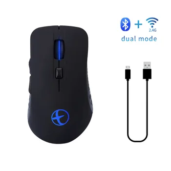 Mouse-ul fără fir Bluetooth 5.0 și 2,4 G Dual Mode Reîncărcabilă Clorful Lighing Soareci pentru Joc 1600DPI Mause pentru Mac, Pc, Laptop