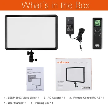 Godox LEDP260C 3300~5500K LED Bi-Color & Estompat Studio Video de Lumină Lampă de Panou pentru Camera Video DV+ Liber adaptor AC