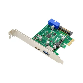 PCI-E SuperSpeed Dual Port USB 3.1 Card de Expansiune de Tip C + Tip -O NEC720201 chipset usb3.0 usb3.1 pcie card converter
