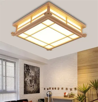 Modern, led lumina plafon pătrat de lemn lampa de dormitor, living corp de iluminat tatami și Japoneză în restaurantul în stil lămpi