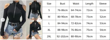 Femei pe Gât Bodysuit Umăr Rece Întinde Tricou Corpul Topuri Salopeta S-2XL