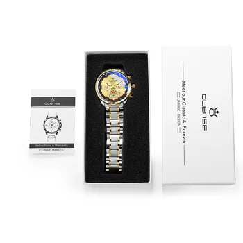 2021 Brand de Top OLENSE Bărbați Ceasuri de Moda Sport din Piele Ceas de Lux Mens Data Impermeabil Cuarț Cronograf Ceasuri de mana Barbati