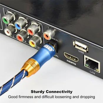 Noi 5.1 Sunet Digital SPDIF Cablu Optic Toslink Cablu de Fibră Optică Cablu Audio cu împletitură jacheta OD6.0 1m 1,5 m 2m 3m 5m