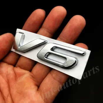 Metal Cromat V6 Vntage Portbagaj Hayon Aripa Emblema, Insigna Decal Autocolant