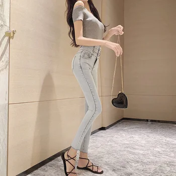 Blugi boyfriend pentru Femei Stil coreean Pantaloni Lungi Șold Sexy de Mari Dimensiuni Creion Blugi Doamnelor Pantaloni din Denim Vaqueros Mujer