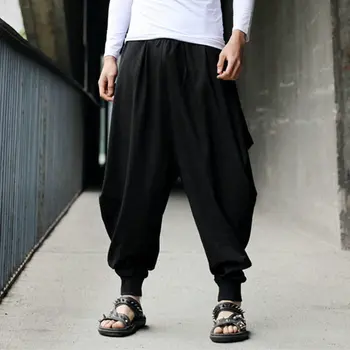 Bărbați Adulți Stil Japonez Pantaloni Harem Hip Hop Streetwear Larp Codrin Vrac Pantaloni Funduri Viking Pirat Cosplay Costum Medieval