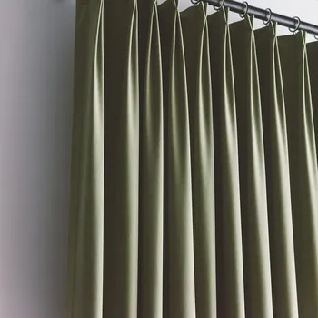 Nordic Lux Cortina de Catifea Verde Măsliniu Fereastră Perdea de Culoare Solidă Semi Umbra Perdele pentru Dormitor și Camera de zi