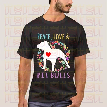 Cele mai noi de Vară 2020 Pace Și Iubire Pit Bulls Logo Cotton Crewneck Populare Tricou Homme Topuri Teuri S-4XL