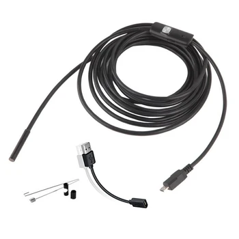 5.5 mm 7mm HD Endoscop cu Camera USB Endoscop Cu 6 LED-uri 1/1.5/2M Cablu Moale rezistent la apa Inspecție Puncte pentru Android pe PC