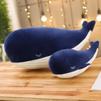 25CM/45CM/70CM/90CM Albastru Balenă de Pluș, Jucării Umplute Pește Perna Moale de Mare Drăguț Animale Desene animate pentru Copii Potoli setea Papusa Copii Cadouri