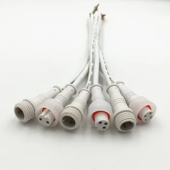5Pair Negru și Alb 2 3 4 5 Pin rezistent la apa M12 IP65 Cablu de Sârmă de Cupru conector pentru Benzi cu LED-uri de sex Masculin și de sex Feminin Conector Jack