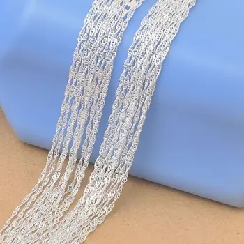 Loturi en-gros 10buc 1.2 mm Placat cu Argint Val de Apă Lanț Moda Bijuterii Colier Lanțuri pentru Femei 16