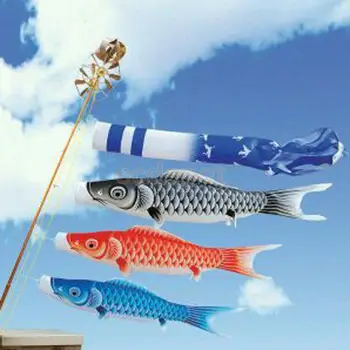 5pcs 55cm Crap Japonez Koinobori Moriști Banner Flag Pește Zmeu Vânt Streamer Celebrare Decorare-5 Culori SET