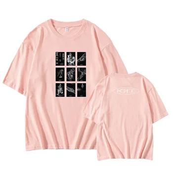 New sosire kpop kai exo album același fotografii de imprimare tricou unisex vara o gâtului, umerilor scăzut sleeve t-shirt