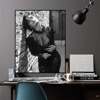 Alb negru spaniolă Actori Celebri Penelope Cruz Panza Pictura pe Perete Imagini de Amprente pentru Living Modern Art Poster Cuadros