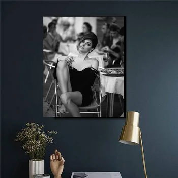 Alb negru spaniolă Actori Celebri Penelope Cruz Panza Pictura pe Perete Imagini de Amprente pentru Living Modern Art Poster Cuadros