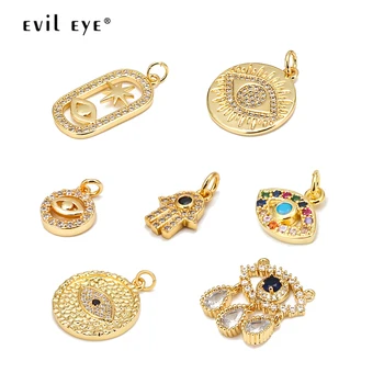 Evil Eye Micro Pave Zircon turc deochi Pandantiv de Aur de Cupru de Culoare Farmecul Colier Pandantiv pentru a Face Bijuterii Accesorii BE10