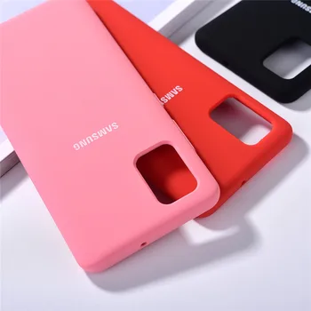 Original Samsung Telefon Mobil Caz Pentru Galaxy A11 A31 A41 A51 A71 5G A715F A515F Nota 20, Ultra Moale Lichid de Silicon Înapoi Coajă