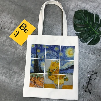 Van Gogh geantă de cumpărături eco geantă shopper bolso alimentar sac de tote shoping pânză bolsas reutilizables sac din pânză