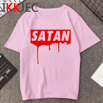 Satana Satanist Tricou Femei Demon Moartea Rău Înfricoșător T-shirt Satanismul Grim Reaper Rău Psihedelice Groază Tricou 90 de Top de sex Feminin