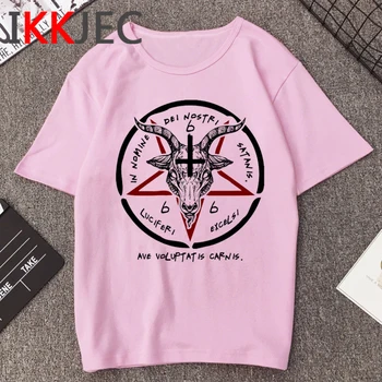 Satana Satanist Tricou Femei Demon Moartea Rău Înfricoșător T-shirt Satanismul Grim Reaper Rău Psihedelice Groază Tricou 90 de Top de sex Feminin