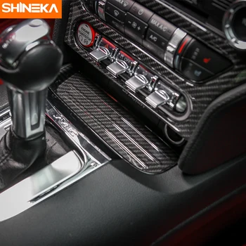 SHINEKA Fibră de Carbon Tava de Monedă Cutie de Depozitare Tampon Panel Ornamental Autocolant pentru Ford Mustang+ Styling Auto