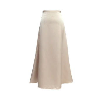 2021 Satin Fuste Femei Genunchi Lungime O Linie Fuste cu Talie Înaltă coreean Streetwear faldas mujer moda BS001