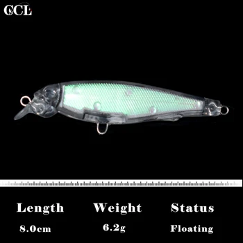CCLTBA 15 buc/lot DIY Atrage 8cm 6.2 g Corp Greu Nevopsite Pește Pescuit Nada Plutitoare Greu Momeala Gol Wobbler Momeala