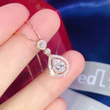 Farmecul LadyWater Picătură Pandantiv Real argint 925 bijou Diamant cz Declarație de Nunta Pandantive colier pentru femei Bijuterii