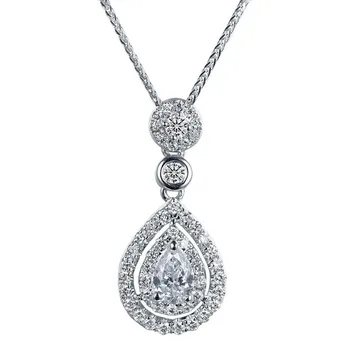 Farmecul LadyWater Picătură Pandantiv Real argint 925 bijou Diamant cz Declarație de Nunta Pandantive colier pentru femei Bijuterii