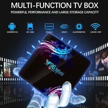 Mini TV Box Android 9.0 Suport YouTube 4G 64G WIFI Allwinner H6 smart tv box 6K Smart Mini, N96 Media Player