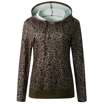 Tricou Femei Hoodie Toamna Iarna Vintage Leopard Print Cu Maneci Lungi Femei Îmbrăcăminte Pulover Hoody Hanorace De Toamna 2020 Topuri