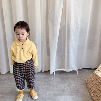 Nou Stil pentru Toamna Copii-Stil coreean Periat Fleece Pantaloni Casual Fete Calda de Toamna Pantaloni Copii Pantaloni de Iarnă