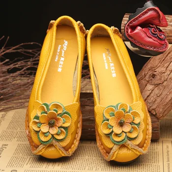 2020 Nou-Veniți Floare Din Piele Pantofi Pentru Femei De Primavara Din Piele Pantofi Femei Balerini Balerini Pantofi Casual Femei Mocasini