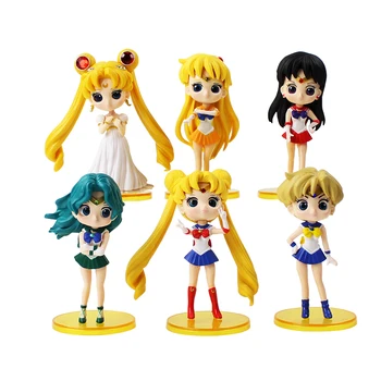 Desene animate Anime Sailor Moon Cifre Versiune Q Tsukino Sailor Marte, Mercur, Jupiter, Venus, Saturn PVC Figura Jucarii