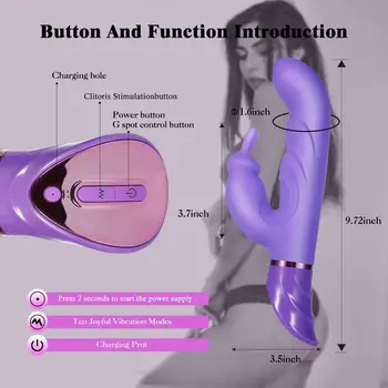 Rabbit Vibrator Pentru Femei Adulte Punctul G Vibrator Rabbit Double Vibrator Stimulator Clitoris Sex Feminin Vibratoare Penis Artificial Jucarii Sexuale