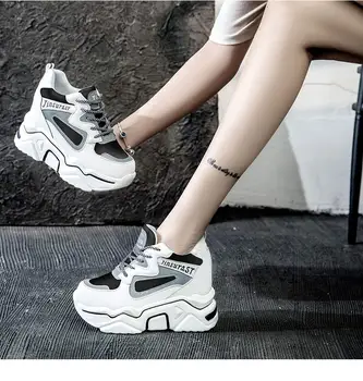 Rimocy Mare Inaltime Platforma Creșterea Pantofi Casual Femei 2020 Primăvară Ascunse Pană Adidași Femei Talpă Groasă Vulcaniza Pantofi